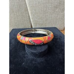 Sequin Nordstrom Multicolor Gold Tone Statement Enamel Bangle Bracelet # 296